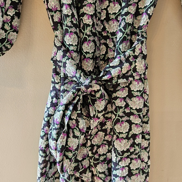 Rebecca Taylor Women's Button Down Floral Print Quarter Sleeve Midi Dress Size S - Picture 14 of 16